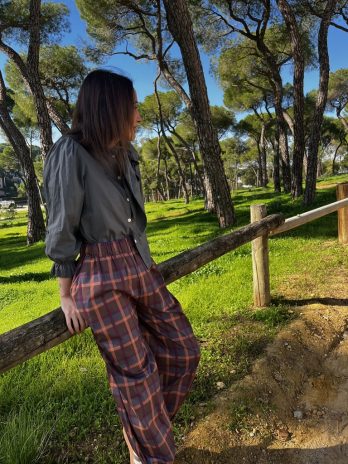 Pantalón bombacho cuadros